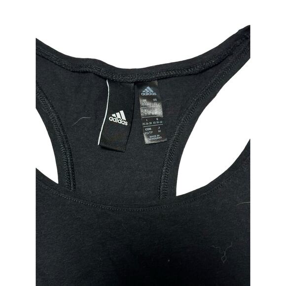 Adidas Women's Cursive Girl Woman Female Boss Training Tank Top Shirt XS Black - Picture 2 of 9
